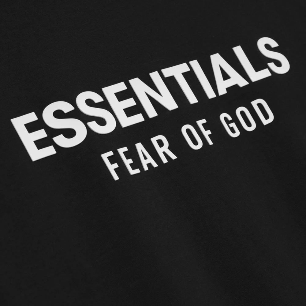 Fear of God Essentials T-Shirt Mens Size S Black Oversized Short Sleeve Logo